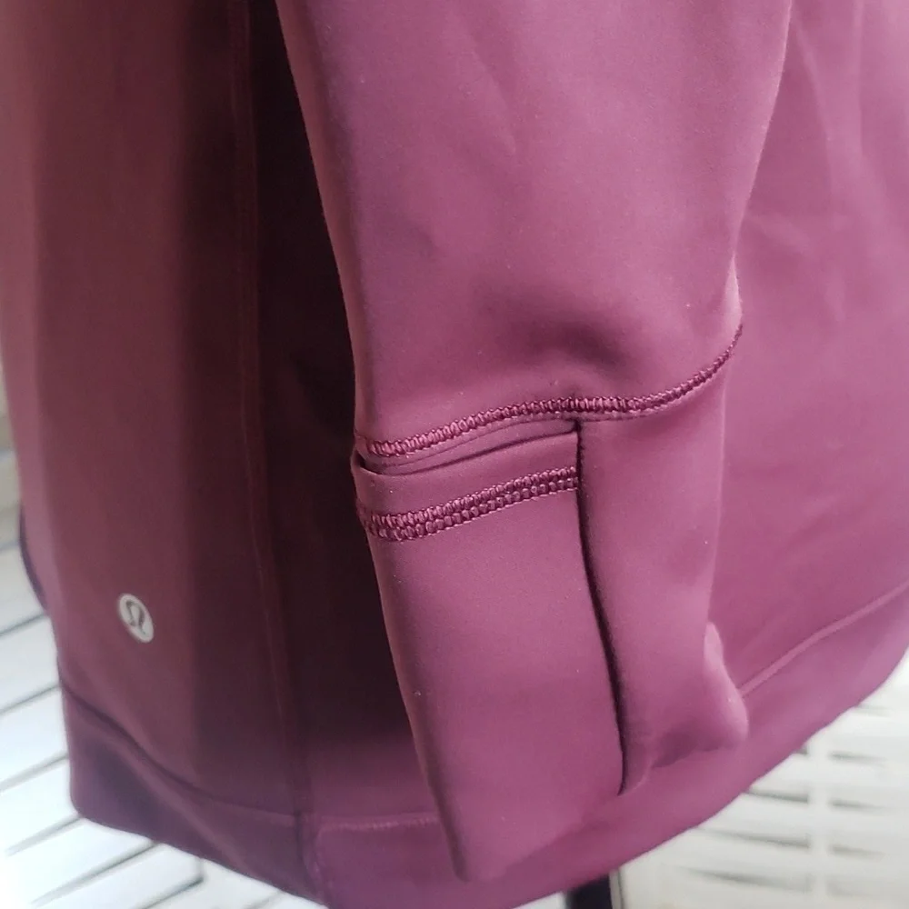 Lululemon Athletica Every Journey burgundy full angle zip women's hoodie size 4